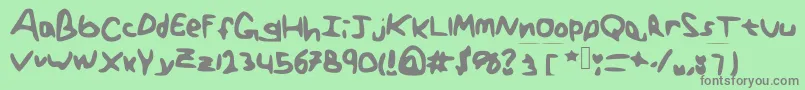GenericTeenager Font – Gray Fonts on Green Background