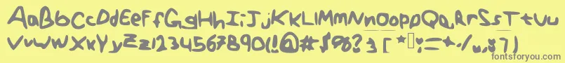 GenericTeenager Font – Gray Fonts on Yellow Background