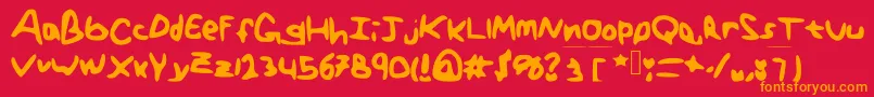 GenericTeenager Font – Orange Fonts on Red Background