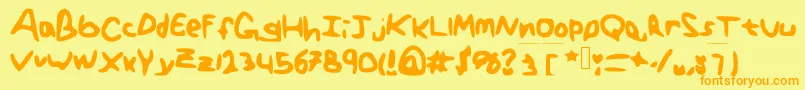 GenericTeenager Font – Orange Fonts on Yellow Background