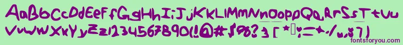 GenericTeenager Font – Purple Fonts on Green Background