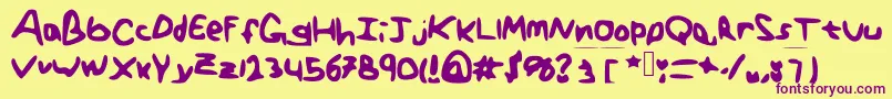 GenericTeenager Font – Purple Fonts on Yellow Background