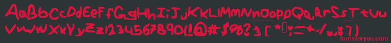 GenericTeenager Font – Red Fonts on Black Background