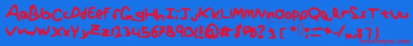 Шрифт GenericTeenager – красные шрифты на синем фоне