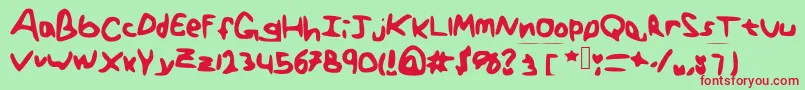 GenericTeenager Font – Red Fonts on Green Background