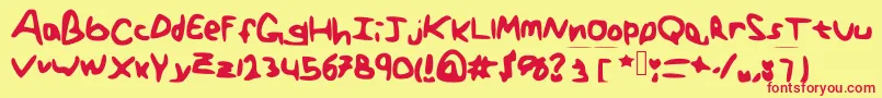 GenericTeenager Font – Red Fonts on Yellow Background