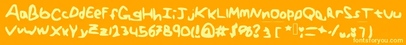 GenericTeenager Font – Yellow Fonts on Orange Background