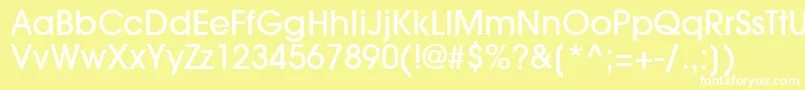 フォントTrendexLightSsiMedium – 黄色い背景に白い文字
