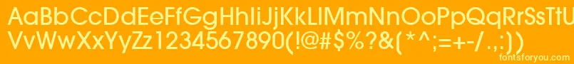 Fonte TrendexLightSsiMedium – fontes amarelas em um fundo laranja