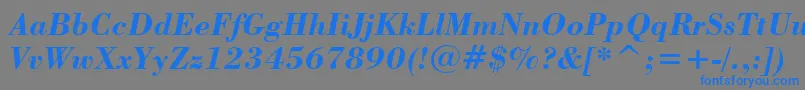 BodoniBoldItalicBt Font – Blue Fonts on Gray Background