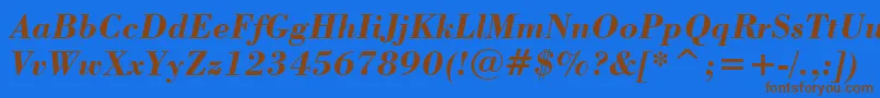 Шрифт BodoniBoldItalicBt – коричневые шрифты на синем фоне