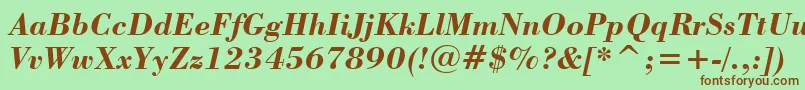 BodoniBoldItalicBt Font – Brown Fonts on Green Background