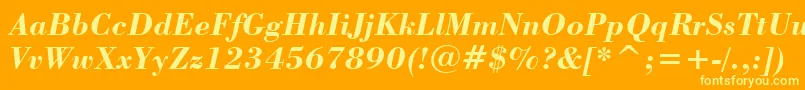 BodoniBoldItalicBt Font – Yellow Fonts on Orange Background