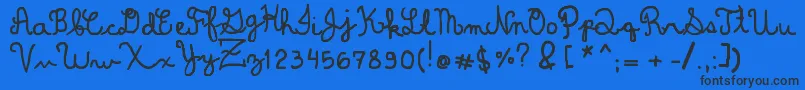 DominiqueWin Font – Black Fonts on Blue Background