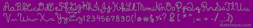 DominiqueWin-Schriftart – Graue Schriften auf violettem Hintergrund