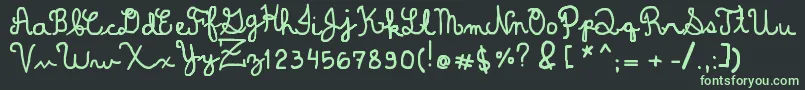DominiqueWin Font – Green Fonts on Black Background