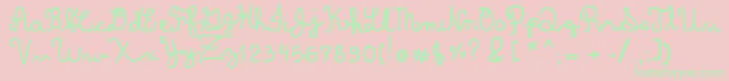 DominiqueWin Font – Green Fonts on Pink Background