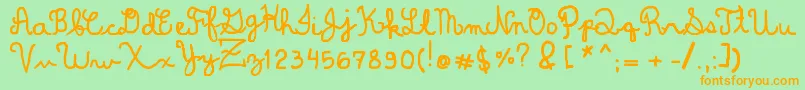 DominiqueWin Font – Orange Fonts on Green Background