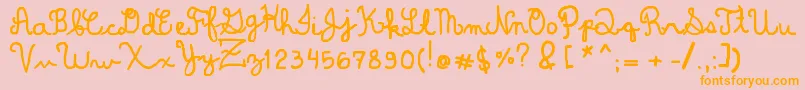 DominiqueWin Font – Orange Fonts on Pink Background