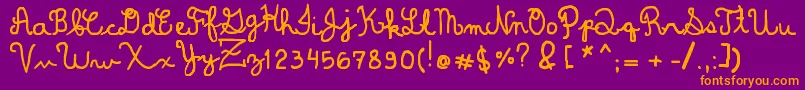 DominiqueWin Font – Orange Fonts on Purple Background
