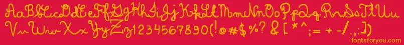 DominiqueWin Font – Orange Fonts on Red Background