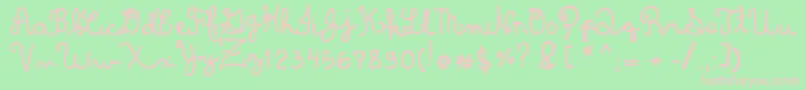 DominiqueWin Font – Pink Fonts on Green Background