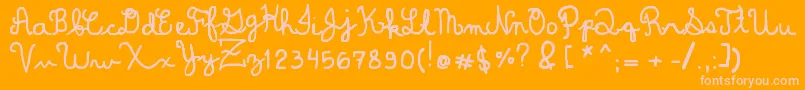 DominiqueWin Font – Pink Fonts on Orange Background