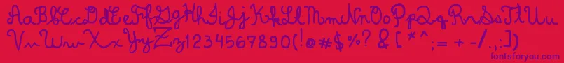 DominiqueWin Font – Purple Fonts on Red Background