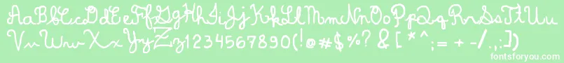 DominiqueWin Font – White Fonts on Green Background