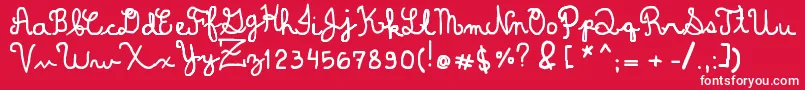 DominiqueWin Font – White Fonts on Red Background