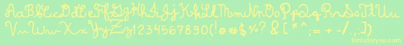 DominiqueWin Font – Yellow Fonts on Green Background