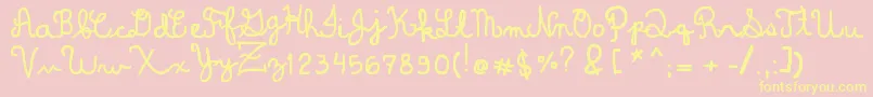 DominiqueWin Font – Yellow Fonts on Pink Background