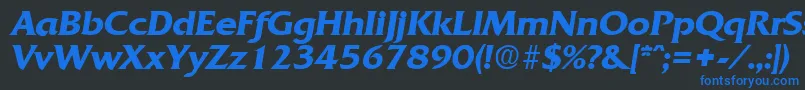 QuadratDemiboldita Font – Blue Fonts on Black Background