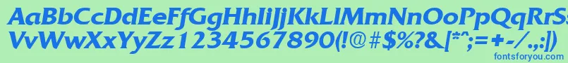 QuadratDemiboldita Font – Blue Fonts on Green Background