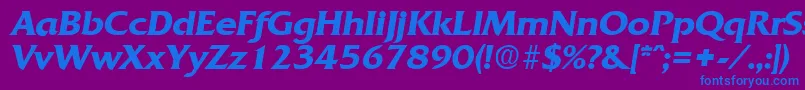 QuadratDemiboldita Font – Blue Fonts on Purple Background