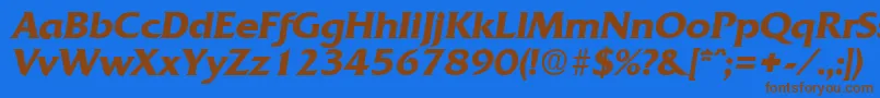 QuadratDemiboldita Font – Brown Fonts on Blue Background