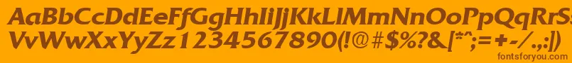 QuadratDemiboldita Font – Brown Fonts on Orange Background