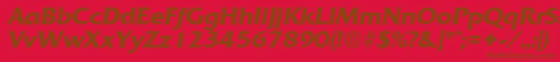 En savoir plus sur la police QuadratDemiboldita Police QuadratDemiboldita – polices brunes sur fond rouge
