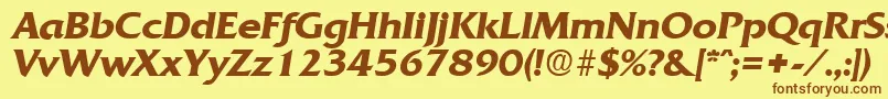 QuadratDemiboldita Font – Brown Fonts on Yellow Background