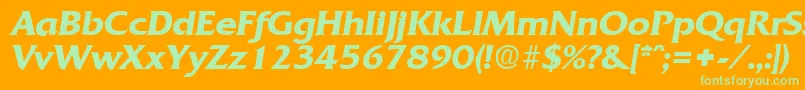 QuadratDemiboldita Font – Green Fonts on Orange Background