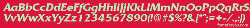 QuadratDemiboldita Font – Green Fonts on Red Background