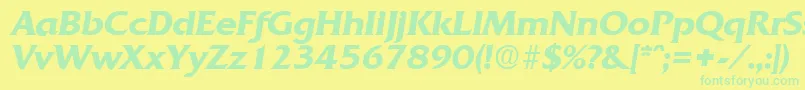 QuadratDemiboldita Font – Green Fonts on Yellow Background