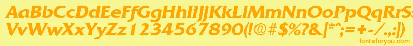 QuadratDemiboldita Font – Orange Fonts on Yellow Background
