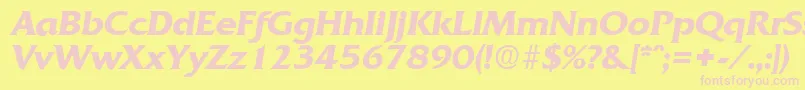 QuadratDemiboldita Font – Pink Fonts on Yellow Background