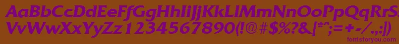QuadratDemiboldita Font – Purple Fonts on Brown Background
