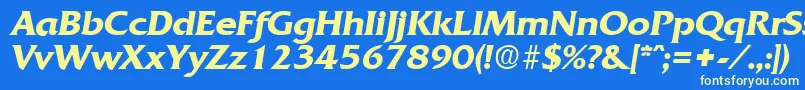 QuadratDemiboldita Font – Yellow Fonts on Blue Background