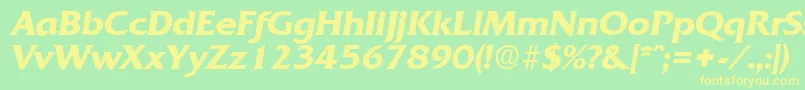 QuadratDemiboldita Font – Yellow Fonts on Green Background