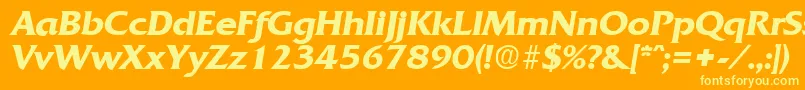 QuadratDemiboldita Font – Yellow Fonts on Orange Background