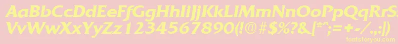 Fonte QuadratDemiboldita – fontes amarelas em um fundo rosa