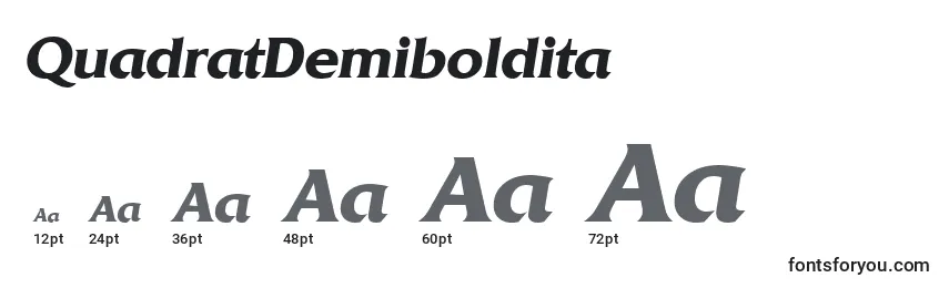 Größen der Schriftart QuadratDemiboldita